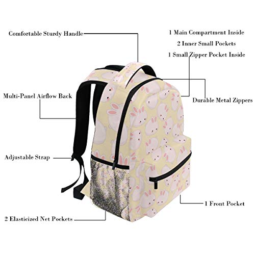 Cute Pink Bunny Backpacks Rabbit Animal Bookbags Daypack Travel School College Bag for Womens Girls Mens Boys Teens - color: Multi 5