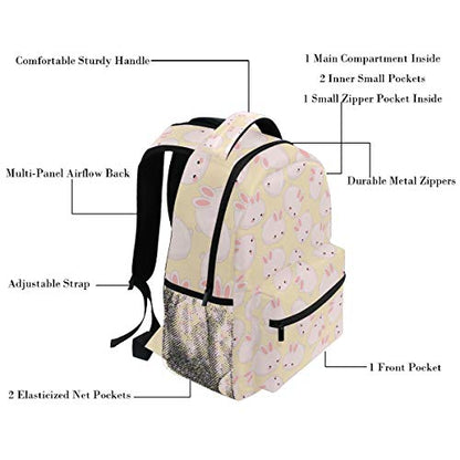 Cute Pink Bunny Backpacks Rabbit Animal Bookbags Daypack Travel School College Bag for Womens Girls Mens Boys Teens - color: Multi 5
