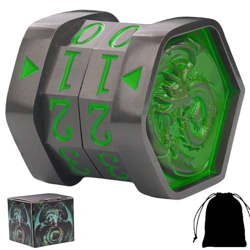 MTG Life Counter MTG Metal MTGs Commander Life Counter Wheel, No Installation Required Gift Box Packaging Suitable for Board Games, Card Games, Compatible with MTGs and TTRPG(Black Nickel_Green) - color: Black-nickel_green