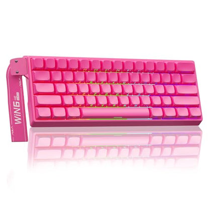 AULA WIN60 HE PRO 60% Mechanical Gaming Keyboard Wired, Magnetic Switch Hot Swappable, Adjustable Actuation Rapid Trigger Mode, 8000Hz Polling Rate, RGB Small Keyboard 60 Percent Compact Design for PC - color: Rose Pink, size: Pro Version