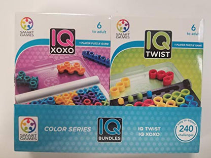 SmartGames IQ Bundles Color Series: IQ Twist & IQ XOXO 240 Challenges for Ages 6-Adult - style: IQ Twist & IQ XOXO