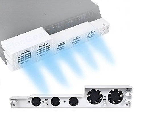 ElecGear Auto Cooling Fan for PS4 Pro, External USB Cooler Automatic Temperature Sensor Controlled Radiator Heat Exhaust Works with PlayStation 4 Pro CUH-7xxx White