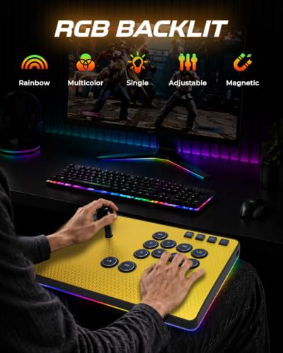 Sehawei Haute42 C-AS Magnetic Arcade Stick, Aluminum Leverless Fightstick for PC/PS3/PS4/Switch, Hot Swap, SOCD Support
