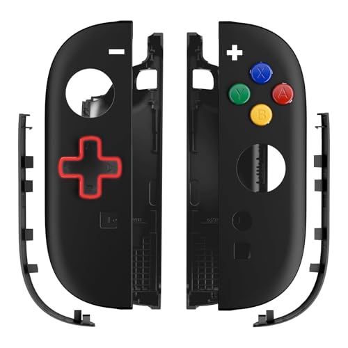 eXtremeRate DIY Replacement Shell (D-Pad Version) with Buttons for Joycon 2, Custom Housing Faceplate Case + Decorative Strips + ABXY Dpad for Nintendo Switch 2 Controller - Essence Version - Black - color: Black