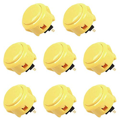 Sanwa JLF-TP-8YT Joystick + Sanwa 8 pcs OBSF-30 Push Button Bundle Kit Color : Yellow - for Arcade Game 4 & 8 Way Adjustable, Compatible with Catz Mad SF4 Tournament Joystick S@NWA - color: Yellow