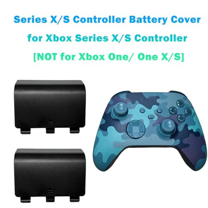 Battery Back Cover for Xbox Series S/X Controller, Battery Cover Door for Xbox Series S/X Controller, Battery Back Shell Repair Part Compatible with Xbox Series X/Series S Controller(4 Black) - color: Black