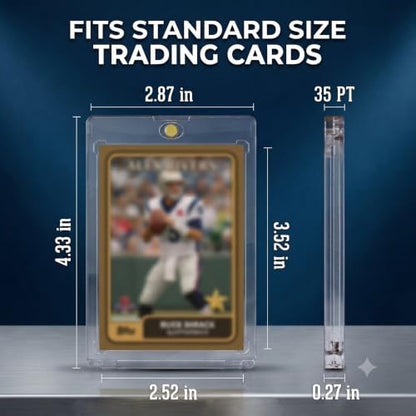 Magnetic Card Holder for Trading Cards |35pt 50 Pack| One Touch Card Holder | 35 Point Magnet Card Case, Clear Acrylic Cases for 35 PT Sports Cards, Trading Cards, TCG, for Collectible Card Storage. - size: 50 Count