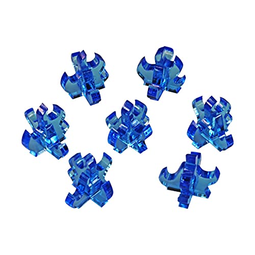 LITKO Flame Markers | for RPG & Wargames | Fluorescent Blue | Small | Plasma fire, arcane energy & magic burns | Set of 7, 17mm | Multi-part 3mm acrylic | Glue assembly - color: Fluorescent Blue, size: Small