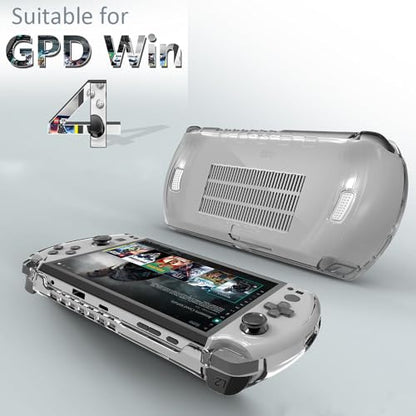 Protective Cover Case for GPD Win 4 Handheld Gaming PC, TPU Skin Sleeve Anti-Drop Shockproof Shell Case for Win 4 Game Console Accessories (Transparent) - color: Transparent