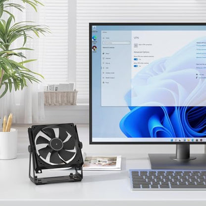 Multi-Purpose Desk Fan Stand Mount, Black | For 120mm PC Computer Fans, For 140mm PC Computer Fans