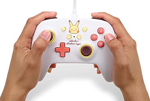 PowerA Enhanced Wired Controller for Nintendo Switch - Pikachu Electric Type, Nintendo Switch - OLED Model, Gamepad, Game controller, Wired controller, Officially licensed