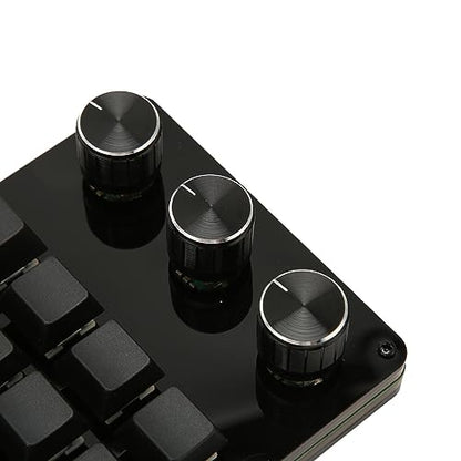 VBESTLIFE One Handed Macro Programmable Keyboard, 16 Keys 3 Knobs Blue Switch Mechanical Gaming Keyboard, Gaming Keyboard, Custom Shortcut, Detachable Cable, for Gaming Office