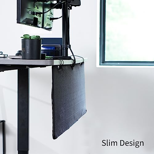 VIVO 60 inch Under Desk Privacy and Cable Management Organizer Sleeve, Wire Hider Kit Panel System, Black, DESK-SKIRT-60 - size: 60" Panel
