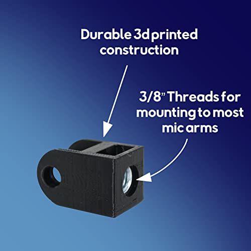 Microphone Mount for HyperX QuadCast - 3D Printed Mic Arm Adapter, Boom Arm Replacement Part, Durable and Strong (Black) - color: Black