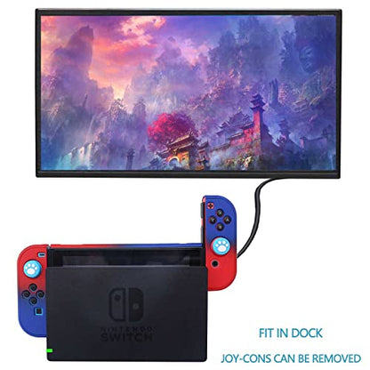 Dockable Case for Nintendo Switch - COMCOOL 3 in 1 Protective Cover Case for Nintendo Switch and Joy-Con Controller with Screen Protector - Red Blue - color: Red Blue