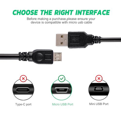 Xahpower 2 Pack 10Ft Controller Charging Cable for PS4, Play and Charge Micro USB Charger High Speed Data Sync Cord for Playstation4 PS4 Slim/Pro Controller, Xbox One S/X Controller, Android