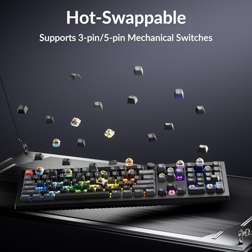 Keychron V6 Ultra 8K Wireless Mechanical Keyboard, 8000Hz Polling Rate Tri-Mode (2.4G/BT/Wired) Full Size Gaming & Office Keyboard, Hot-swappable Banana Switches, ZMK/Web Launcher, for Mac/Win/Linux - style: Banana Switch