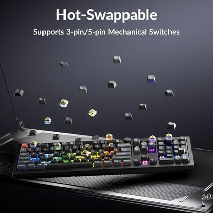 Keychron V6 Ultra 8K Wireless Mechanical Keyboard, 8000Hz Polling Rate Tri-Mode (2.4G/BT/Wired) Full Size Gaming & Office Keyboard, Hot-swappable Banana Switches, ZMK/Web Launcher, for Mac/Win/Linux - style: Banana Switch