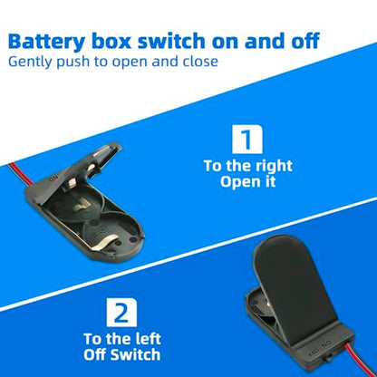 20PCS CR2032 Coin Cell Battery Holder 3V Socket with On Off Switch | Sturdy plastic battery storage socket with integrated switch, ideal for remote controls, timers, small electronic gadgets