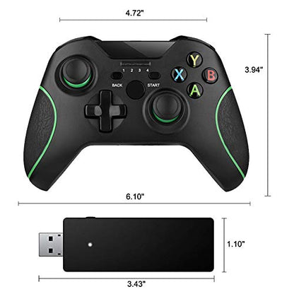 TECTINTER 2.4GHZ Wireless Controller for Xbox One Controller Compatible with Xbox One S/X/Elite, PS3, Windows 7/8/10 with Built-in Dual Vibration (Without Phone Clip) - color: BLACK