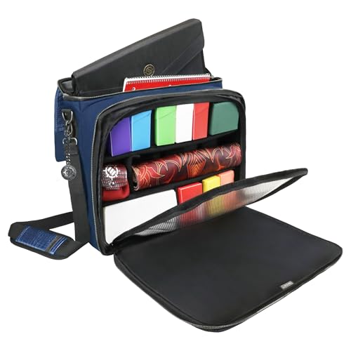 ENHANCE Collector's Edition MTG Bag fits Deck Boxes, Top Loader Binder, Commander Deck, & More TCG Accessories - TCG Travel Bag with Card Defender Screen, Customizable Interior (Dragon Blue) - color: Dragon Blue