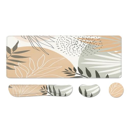 Desk Pad and Keyboard Wrist Rest, Large Mouse Pad + Keyboard Pad+Mouse Wrist Support, Non-Slip Desk Mat Protector for Office, Home 31.5×11.8 Inches Aesthetic Design - color: Aesthetic Design