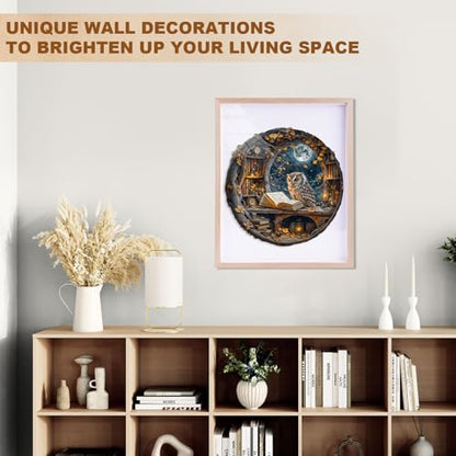 WOODBESTS Wooden Puzzles for Adults - Moonlit Owl Wooden Jigsaw Puzzle, Unique Animal Wood Puzzles Adult, Xmas Puzzle Gifts for Puzzles Lovers(200 Pcs, M, 11.4"x11.4") - size: Medium