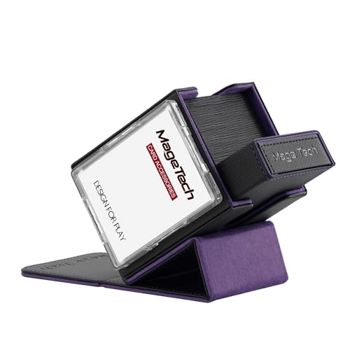 Mage Tech Adventurer [Champion] 60-Card Solution - Avatar Holder + Pocket Dice Box with Life Tracker - Rugged, Expandable - MTG Standard/LOR/PTCG - Black/Purple - color: 2. Eclipse (Black/Purple), style: 3. Champion[60-card solution]