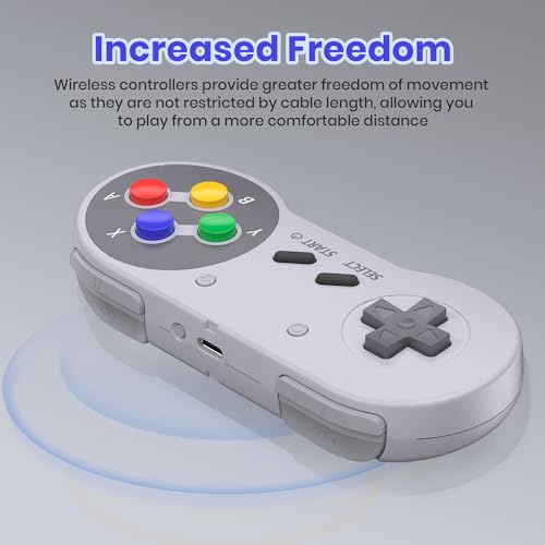 2.4 GHz Wireless SNES Switch Online Controller, USB Receiver, Compatible with Switch/Switch OLED, PC, Mac OS, Android, Steam Deck, Raspberry Pi (Rechargeable) (Plug and Play) (2 Pack) Multicolor - color: Wireless for Switch Multicolor