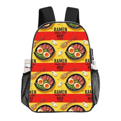 Water Resistant Clear PVC Daypack Beach Sports Work College | Heavy Duty, Funny Food Japanese Ramen Noodle Soup Beef Flavor, See Through Daypack - color: Pattern (321)