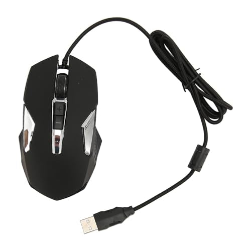 Sxhlseller RGB Gaming Mouse, Multifunction Ergonomic Wired Optical with Programmable Buttons and Backlight, 7200 DPI for Gaming, Work (Black)