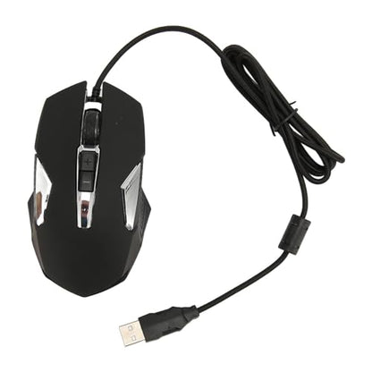Sxhlseller RGB Gaming Mouse, Multifunction Ergonomic Wired Optical with Programmable Buttons and Backlight, 7200 DPI for Gaming, Work (Black)