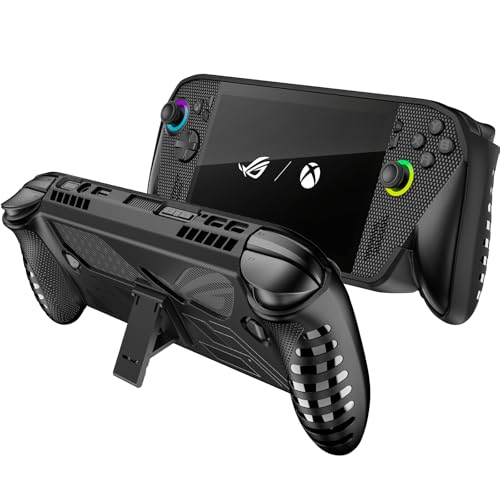 Protective Case with Kickstand for ASUS ROG Xbox Ally X 2025 - Shockproof TPU Cover with Stand, Non - Slip & Anti- Collision Handheld Game Console Accessories (Black) - color: Black