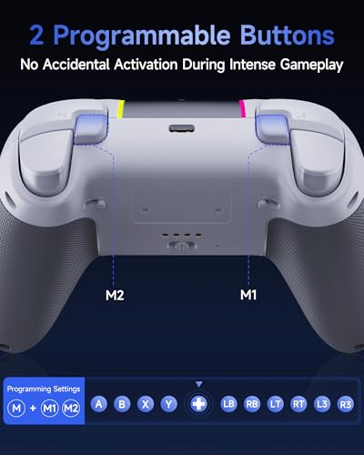 EasySMX X05Pro Wireless PC Gaming Controller with Smart Charging Dock – Full Quiet Buttons, Dual-Stage Linear Triggers, 8-Way D-Pad, Programmable Buttons, Hall Effect Joysticks, 1000mAh Long Battery Life, 1000Hz Polling Rate, Compatible with PC/Switch/And