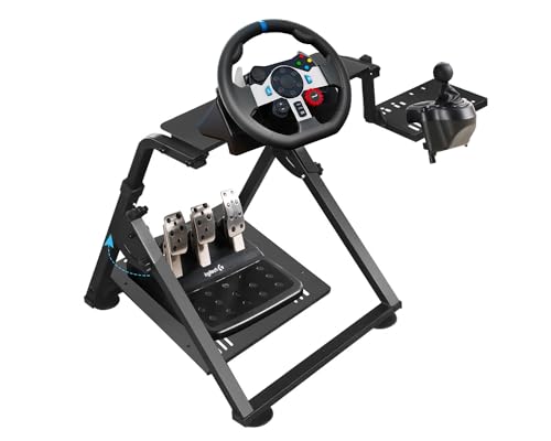 Racing Wheel Stand, Adjustable & Foldable Steering Wheel Sim Racing Stand for Logitech G920 G29 G923 G25, G27, G29 PS4 T300RS Thrustmaster Gaming Steering Wheel Stand, Wheel & Pedals Not Included
