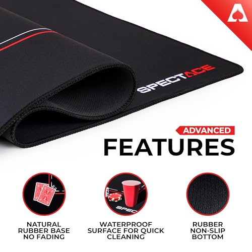 Poker Mat 40 × 24 Inch | Professional Texas Hold em Mat for Poker Set - Poker Table Top in Casino Style