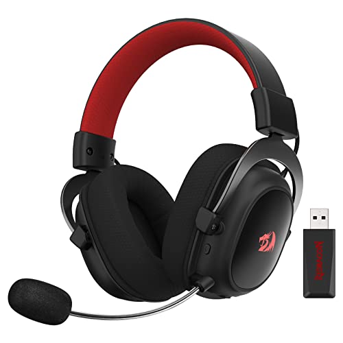 Redragon H510 PRO 3-Mode RGB Gaming Headset - 7.1 Surround Sound - 53MM Audio Drivers in Memory Foam Ear Pads w/Durable Fabric Cover- Multi Platforms Headphone - USB Powered for PC/PS4/NS - color: Black Wireless H510 PRO