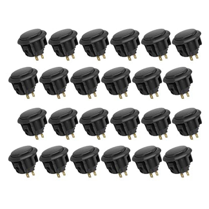 QANBA D-lite Arcade Button Original Buttons Snap-In Joystick Arcade Buttons for DIY arcade machines 30mm Push button switch(Boxed）(30mm Black（DL04) 24 Pcs) - size: 30mm Black（DL04) 24 Pcs