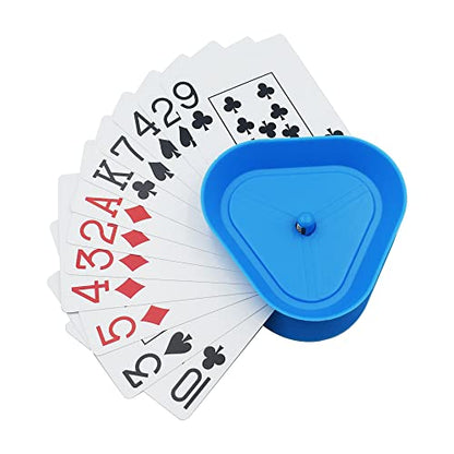 Yuanhe Playing Card Game Holder - Triangle Shaped Hands-Free Poker Holder Tray, 4 Colors, Set of 8 - style: Set of 8