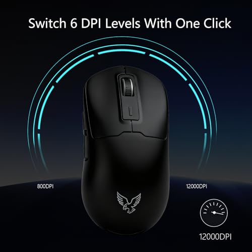 NEO V2 Wireless Gaming Mouse, Tri-Mode, 55g, 12000DPI RGB, Black - color: Black