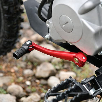 RUTU Folding Gear Shifter Shift Lever, Aluminum Dirt Bike Shift Lever, Compatible with XR50 CRF50 XR CRF 50cc 70cc 90cc 110cc 125c Motorcycle, Dirt Pit Bike Lifan - Black and Red | CNC, Folding, Unbrakable, Replacement for CRF50 XR50 - color: Red-Black