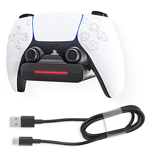 REEYEAR PS5 Controller Wall Mount Charger Dock with 3.3Ft Cord,Charging Station Holder fits for PS5 Pro Wireless Controller with LED Indicators Fast Charging Speed Cable,Space Saving - color: 1 Pack