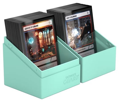 Ultimate Guard Boulder Solid 100+, Deck Case for 100 Double-Sleeved TCG Cards, Mint Green, Secure & Durable Storage for Trading Card Games, No Transparency - color: Mint Green