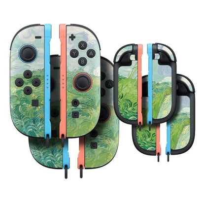 Gaming Skin Compatible with Nintendo Switch 2 Joy-Con Controller 2 Pack - Green Wheat Fields - Premium 3M Vinyl Protective Wrap Decal Cover - Easy to Apply | Crafted in The USA by MightySkins - color: Green Wheat Fields, size: 2 Pack of Joy-Con Skins, sty