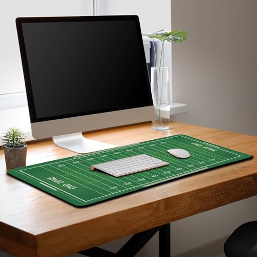 Green Desk Pads, Large Non-Slip Mousepads, Gaming Desk Pad - 35.4 X 15.7 inch for Work, Game, Home - American Football Field - color: Football Field Form