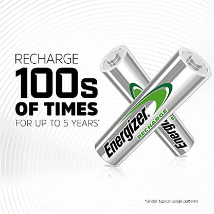 Energizer Power Plus Rechargeable AA Batteries (4 Pack), Double A Batteries - size: 4 Count (Pack of 1), style: AA