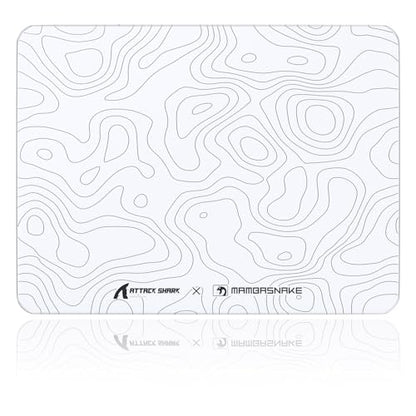 ATTACK SHARK CM05SE Glass Gaming Mouse Pad for FPS & Esports, Nano-Etched Tempered Glass Surface,Ultra-Smooth Low Friction Hard Mousepad,Waterproof Large Desk Mouse Mat for PC Setup,White Contour - color: White Contour