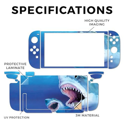 Gaming Skin Compatible with Nintendo Switch 2 Console Only - Great Whites - Premium 3M Vinyl Protective Wrap Decal Cover - Easy to Apply | Crafted in The USA by MightySkins - color: Great Whites, size: Switch 2 Console Skin Only, style: Matte Finish