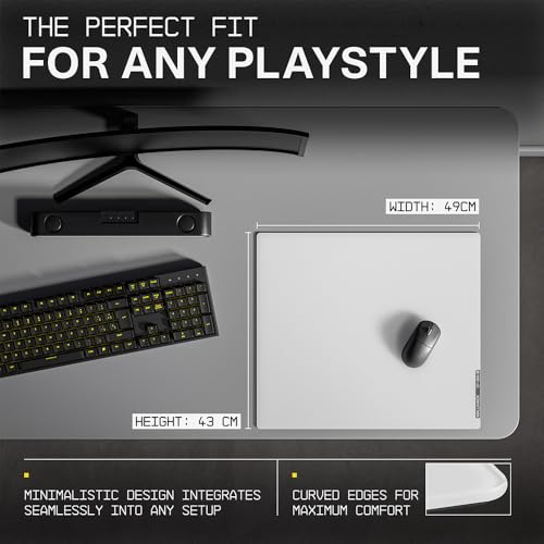 Wallhack 4.0 SkyPAD Glass Gaming Mouse Pad, XL 16.9x19.3 in, White | Professional Esport Mouse Mat With Specialty Surface For Top Speed And Control, Tempered Glasspad With Full Silicone Base - color: SP-004 | White