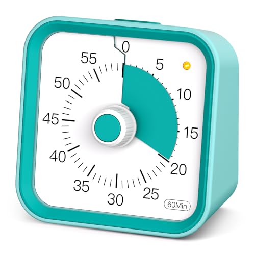 Visual Timer for Kids, Cute Timer with Pause Function, Green | Time Management for Classroom, ADHD, Kitchen, Toddlers, Study, Alarm 3 Volume Levels, Light Indicator, Easy to Use - color: Green